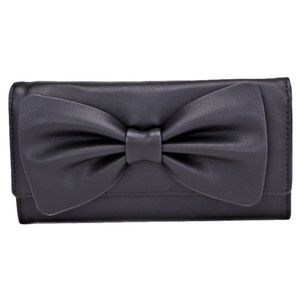 NWT Black Small Bag BIG BOW Clutch Evening Bag 7x4